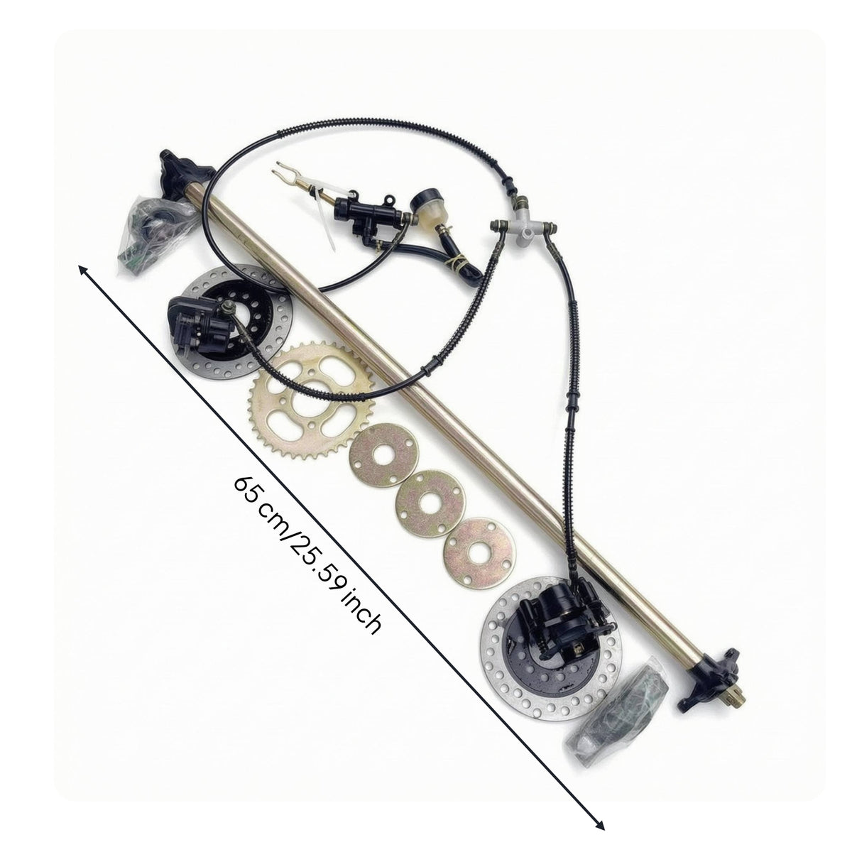 Disc Brake Rear Axle Kit with Brakes Easy Installation Rear Axle Assembly Kit High Strength Serviceable for DIY Builders