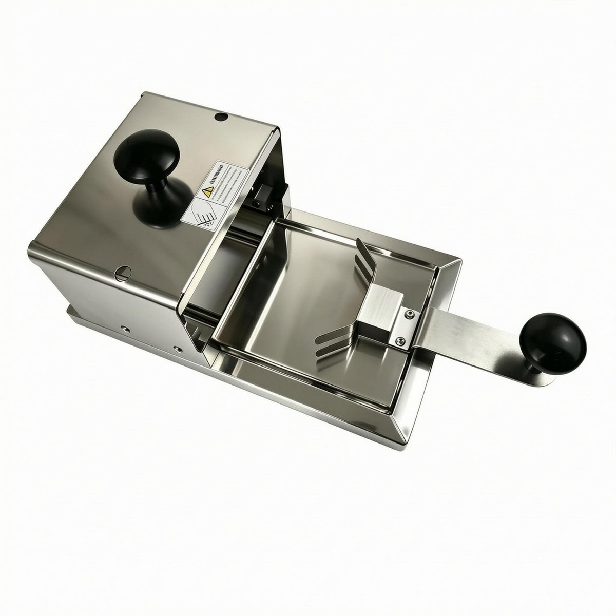 Push-Slide Mechanism Hamburger Bun Cutter Adjustable Height Manual Bun Cutting Machine Easy to Clean Food Equipment Polished Metal Finish