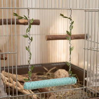 Parrot Swing and Bird Perch for Cockatiels, Rope Straight Perch with No Linen Parrot Cage Accessories Set