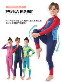 连体儿童潜水服男3mm加厚冬泳保暖泳衣防寒冲浪衣女分体长袖防晒