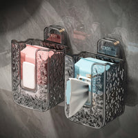Toilet Paper and Toilet Wipes Dispenser with Wave Pattern, Suction Cup Wall Mount Tissue Box Holder, Paper Towel Holder for Vertical Storage