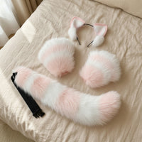 Cosplay Ears and Tail Set Adjustable Furry Ear Headband with Tail Versatile Costume Accessories for Cosplayers