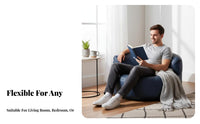 Comfortable Single-Person Bean Bag Sofa Space-Saving Indoor Furniture Modern Design Lounge Chair No Assembly Required for Young Adults, Students, video game enthusiasts, Living Room, Bedroom, Apartment, perusing corner