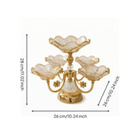 Fruit Bowl with Metal Stand Decorative Dish Clear for Dining Table, Hosts