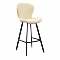 Light Luxury Upholstered High-Back Stool Modern Design Counter Chair with Footrest Home Furniture Comfortable Cushion for Homeowners, Adults, Bar Owners, Kitchen Island, Cafe, Pub, Dining Room