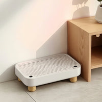 Slatted Litter Box Platform with Wooden Legs Removable Litter Box Step with Wooden Base Compact Wear-Resistant for Cats