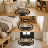 Modern Minimalist Round Printed Floor Mat for Office Chair and Doorway