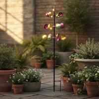 Colorful Three-Tier Wind Rotator Outdoor Garden Rotator with Stake Decorative Kinetic Sculpture Sturdy for Homeowners