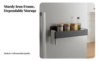 Magnetic Refrigerator Shelf Drill Installation Magnetic Fridge Shelf Space Saving Kitchen Organizer for Renters, Washroom, Workshop, Laundry Room
