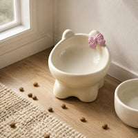 Raised Tilted Cat Bowl Cute Design Feeding Dish Anti Vomiting for Drinking