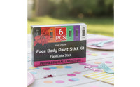 6 Pieces Face and Body Paint Stick Twist-up Face Paint Stick Smooth for Parties