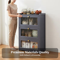 Large Capacity Freestanding Tea Cabinet Strong Load-Bearing Multi-Tier Storage Shelf Sturdy Construction Multi-Layer Sideboard Easy to Clean for Families, Homeowners, Home Chefs, Living Room, Pantry, Office