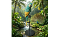 Tropical Parrot Figurine with Stand Lifelike Parrot Figurine Realistic Bird Ornament Outdoor for Courtyard