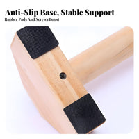 2 Pieces Wooden Press-up Handles Stable Design Wooden Push up Stand Hardwood Wood Exercise Handles Long-Lasting Wood Parallettes