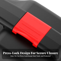 Water Resistant PP Plastic Storage Box Integrated Handle Waterproof Hard Case Heavy Duty for Travelers, Technicians, Travel, Garage, Outdoor
