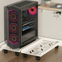 Computer Case Stand Rolling PC Floor Stand with Wheels Ventilated Mobile Cart for Study Room