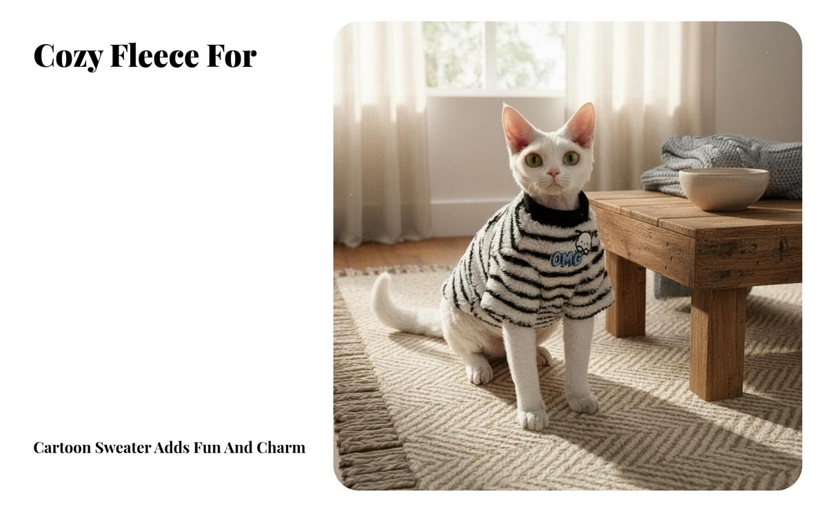 Hairless Cat Sweater Comfortable Hairless Cat Fleece Shirt Soft Pet Clothing for Cats, Kittens, Cold Weather, Daily Wearing