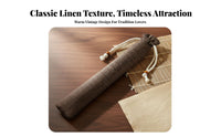 Double Layer Bamboo Flute Bag Thickened Drawstring Flute Bag Faux Linen Texture for Music Students, Musicians, Storage, Travel, Performances