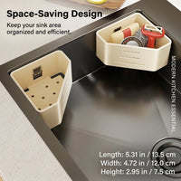 Bathroom Sink Organizer, Carbon Steel Retractable Draining Racks for Kitchen No-Drill Corner Design for Dishwashing Sponges, Expandable