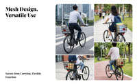 Aluminum Alloy Rear Cargo Basket Reflective Tail Light Rear Bike Basket Black Cycle Gear Rectangular
