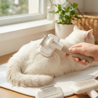 Cat Brush and Pet Hair Remover for Dog Grooming, 3 Pack Self Cleaning Dog Comb and Massage Tool, Double Sided Puppy Grooming for Haired Cats