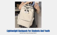 Minimalist Urban Backpack, Lightweight Nylon School Bag, Korean Style, Water-Resistant, Large Capacity, Unisex, for Students