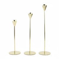 3 Pieces Pyramid Top Candlestick Set Light Luxury Modern Geometric Candle Stand Stable Foundation Home Decoration for Party, Mantelpiece