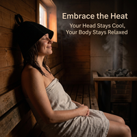 Steam Room Hat, Sauna Cap for Enthusiasts, Breathable Wool, Sweat Absorbent, Traditional Design, Hanging Loop, FZ Standard