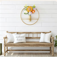 Modern Wall Vase with Flowers Minimalist Metal Vase Flowers Wall Art Boho Outdoor for Bedroom