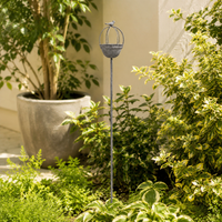 Bird Feeders for Outdoors, Large Metal Bird Feeding Station Stake, 111-140cm Adjustable Height, Distressed Grey Iron for Backyard