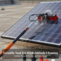 Photovoltaic Panel Cleaning Brush Adjustable Angle Head Photovoltaic Panel Washing System Sturdy Bristles Telescopic Cleaning Brush Set