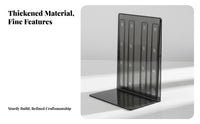 Transparent Design Foldable L-Shaped Bookend Portable Book Stand Space-Saving Desk Accessory sturdyDuty for Students, educators, Readers, School, Home Study, bookcase, Library