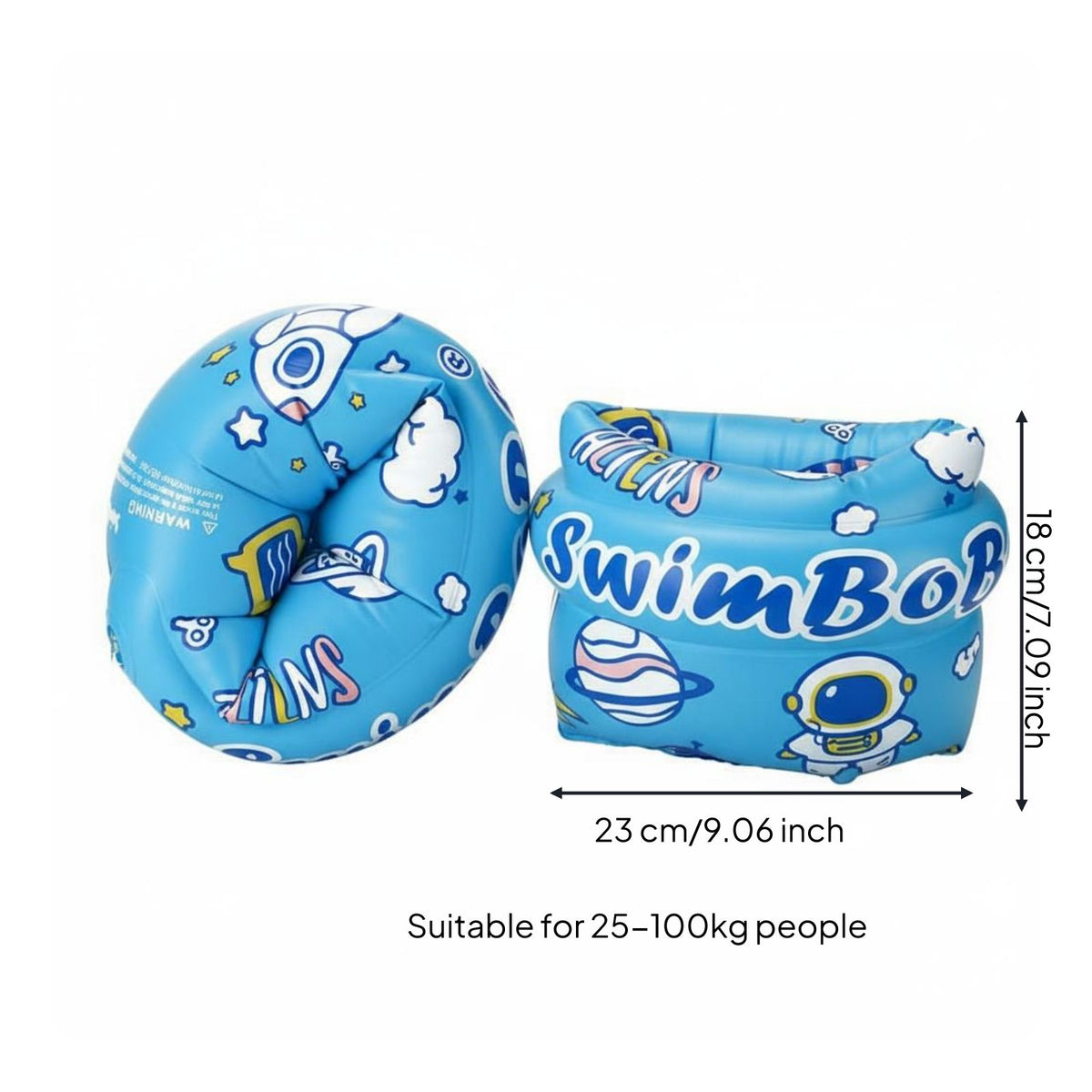 2 Pieces Double Air Chambers Inflatable Arm Bands High Buoyancy Swim Arm Floats Leak-Proof for Adults, Beginners, Pool, Beach