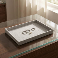 Velvet Jewelry Tray Textured Surface Rectangular Jewelry Tray Accessory Storage Gray Scratch Protection