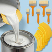 10 Pieces Orange-Handled Paint Brush and Pour Spout Set Labeled Sizes Paint Can Spout Set Yellow Painting Tools Curved