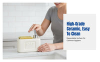 Ceramic Square Dispenser Bottle, Pump, Large Capacity, For Soap, Lotion, Shampoo