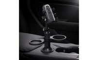 Car Cup Holder with Tray Multifunctional Car Cup Holder with Phone Mount Matte Black for Adventure Drivers
