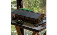 Unassembled Miniature Warehouse with Woodgrain Wooden Warehouse Model 1:87 Buildings Realistic for Industrial Scenes