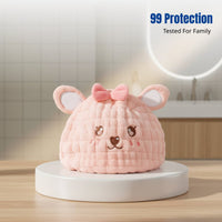 Kids Hair Drying Cap, Cartoon Animal, Super Absorbent, Quick Dry, Soft Microfiber, Parent-Child, Adult