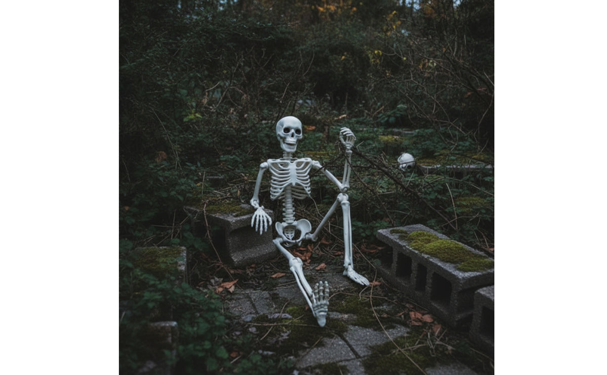 Spooky Plastic Skeleton Decorative Skeleton Prop Scary Decorations Realistic for Halloween, Haunted House, Party