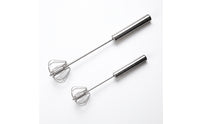 Stainless Steel Rotating Push Whisk Handheld Semi-Automatic Whisk Rust-Resistant Egg Beater Long-Lasting for Bakers, Baking