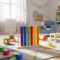 Peg Board Bead Set Develops Fine Motor Skills Color Sorting Toy Easy to Grasp Circular Building Blocks for Young Children, Preschoolers, Nursery
