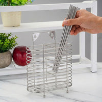 Utensil Holder and Chopstick Holder, Wall-Mounted Organizer Cutlery Holder, Thickened Stainless Steel for Modern Kitchen Space Saving Drainage