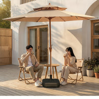 Patio Umbrella with Base UPF 50+ Outdoor Umbrella with Base 16-Rib for Homeowners, Cafe Owners, Garden, Balcony, Backyard