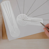 Concentric Circles Mandala Template Translucent Mandala Ruler Cut-out Slots Circle Guide Ruler Plastic