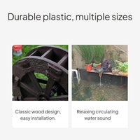 Faux Wood Water Wheel for Pond and Garden Decor