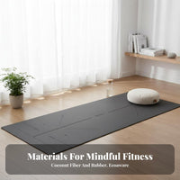 Non-Slip Roll-up Exercise Mat Extra Thick Alignment Exercise Mat Shock-Absorbing Workout Pad Thickened for Beginners, Adults, Home, Floor Exercises, Pilates Studio, Outdoor