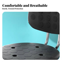 Adjustable Height Anti-Static Wheeled Stool Ergonomic Backrest Rolling Chair Back Support Roller Seat 360° Swivel Wheels for Factory Workers, Cleanroom Personnel, Laboratoryoratory Oratory, Workshop, Medical Facility, Hospital