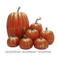 7 Pieces Artificial Pumpkins Textured Foam Pumpkins Realistic Pumpkin Set for Tabletop Styling