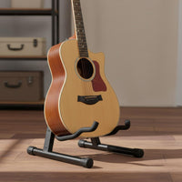 V-Shaped Guitar Stand Foldable Electric Guitar Floor Stand Cushioned Padding Portable Instrument Holder for Bassists, Artists